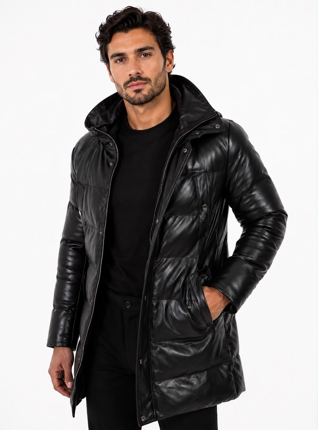 Milan Leather Down Coat