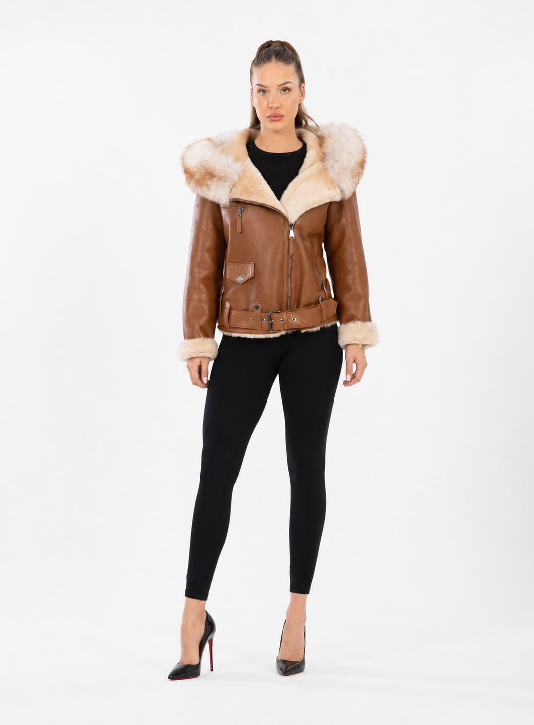 ELODIE shearling aviator jacket-thumbmail-4