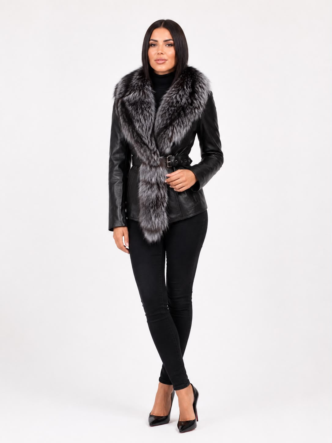 Beverly Leather Jacket – Silver Fox