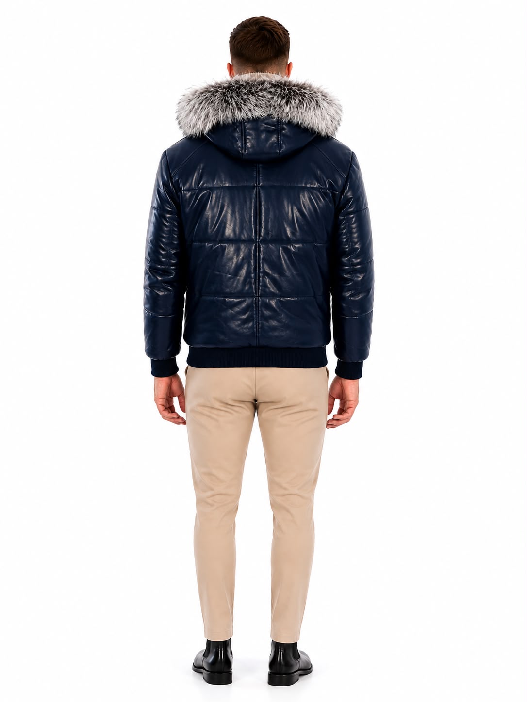 Arctic Men’s Winter Leather Coat With Silver Fox Fur-thumbmail-3