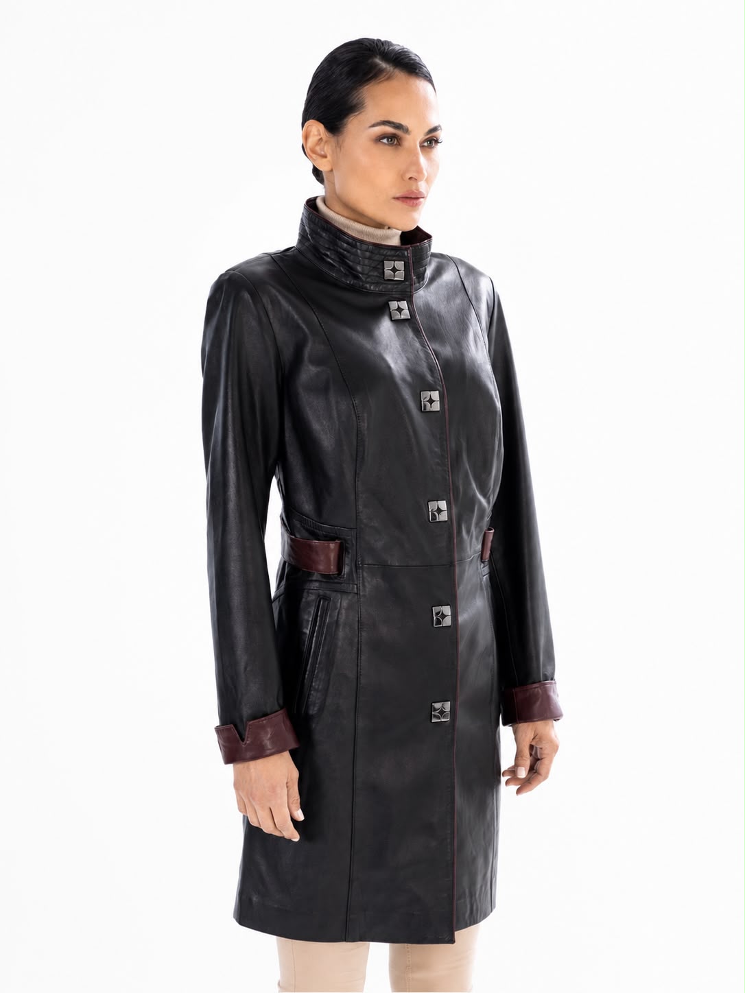 ELENA Leather Trench Coat-thumbmail-5
