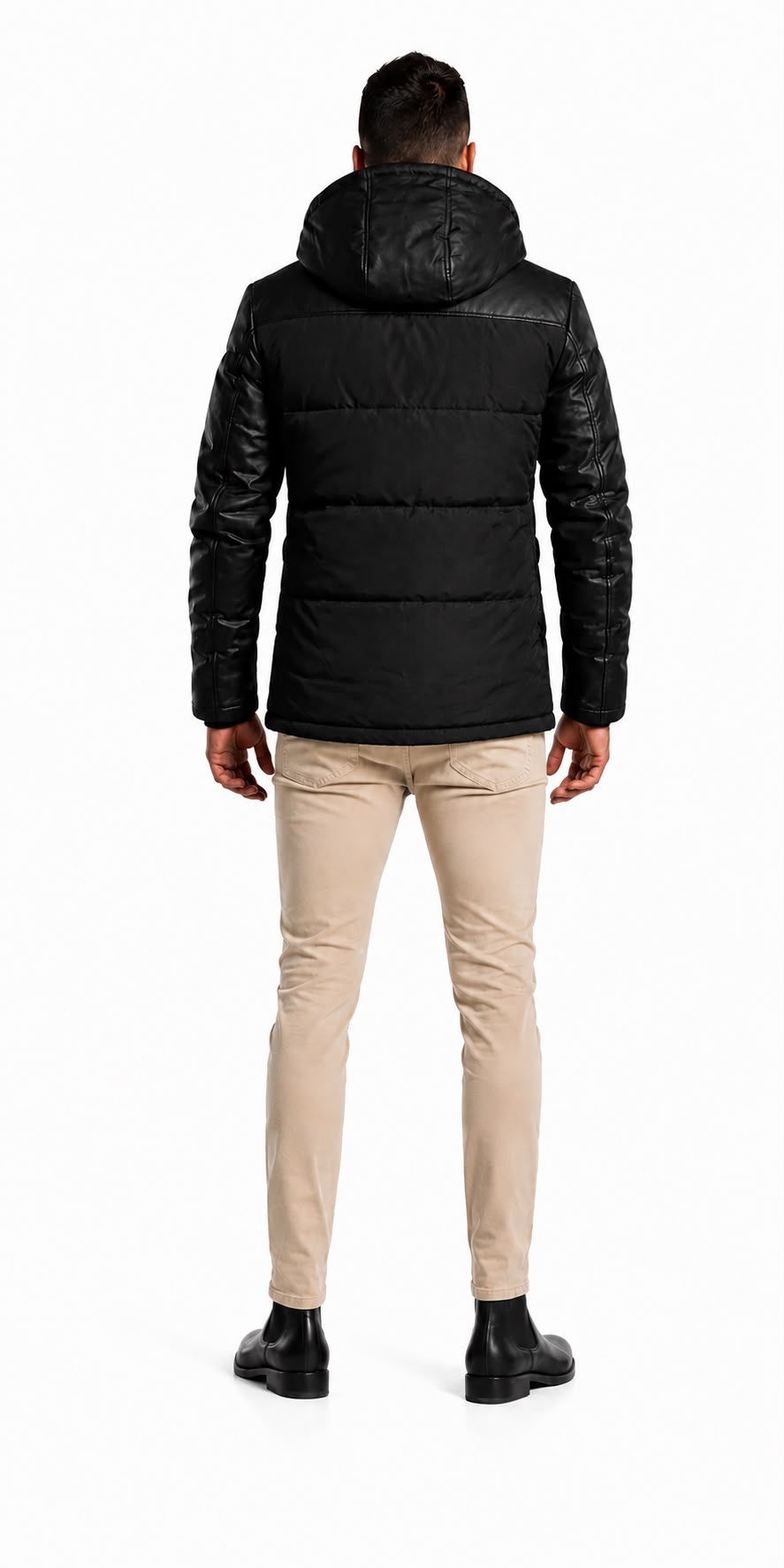 Adamo Leather Sleeves Parka-thumbmail-3