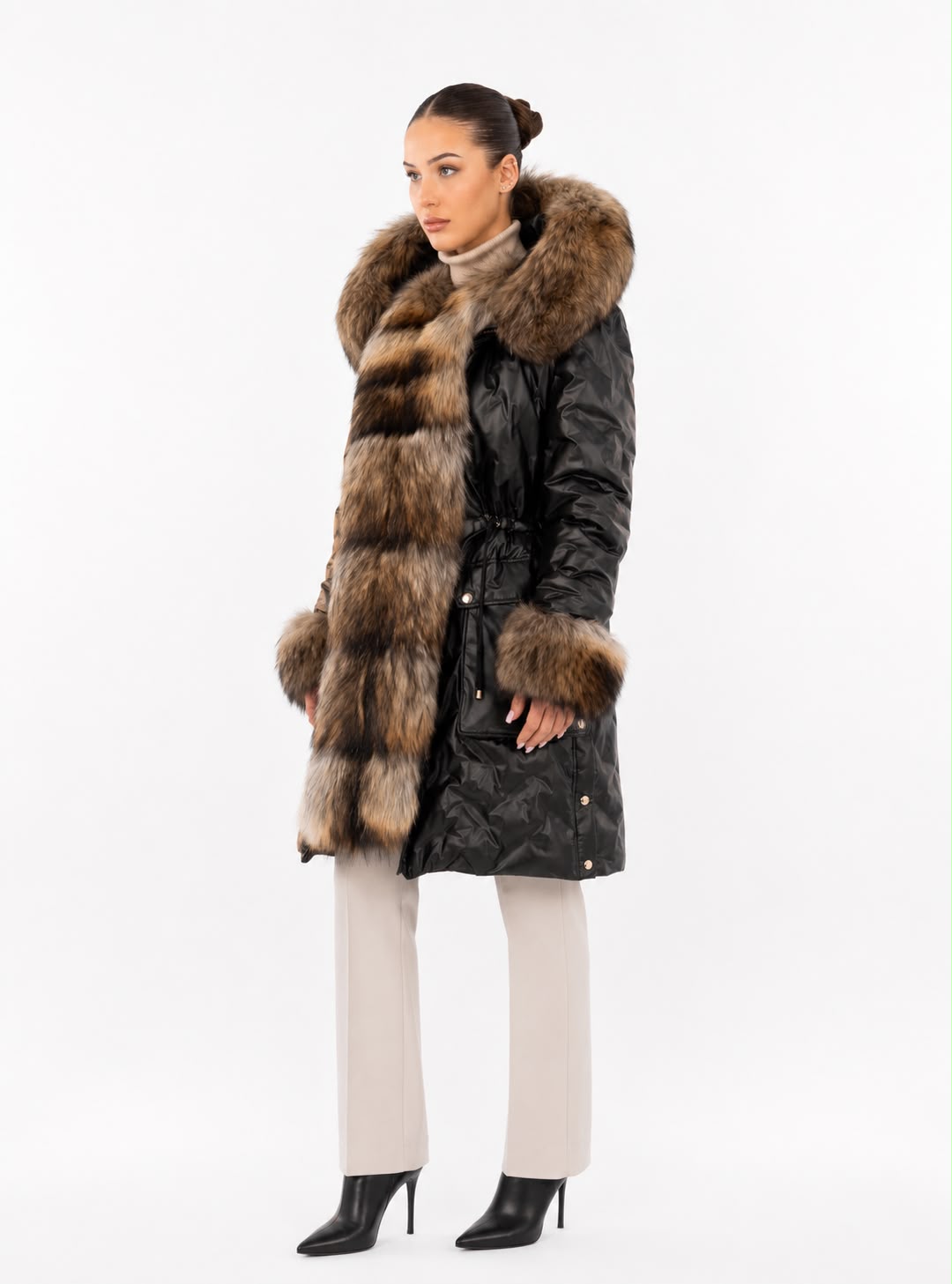 Lexi Women's Down Coat with Removable Natural Fur-thumbmail-3