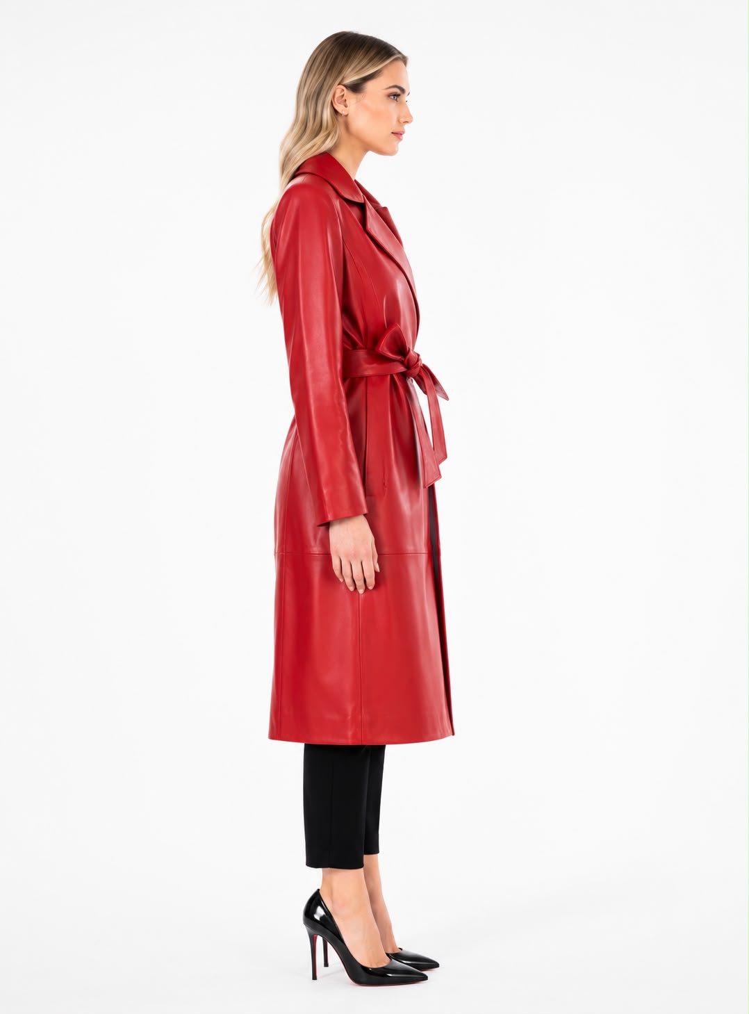 Sarah Leather Trench Coat