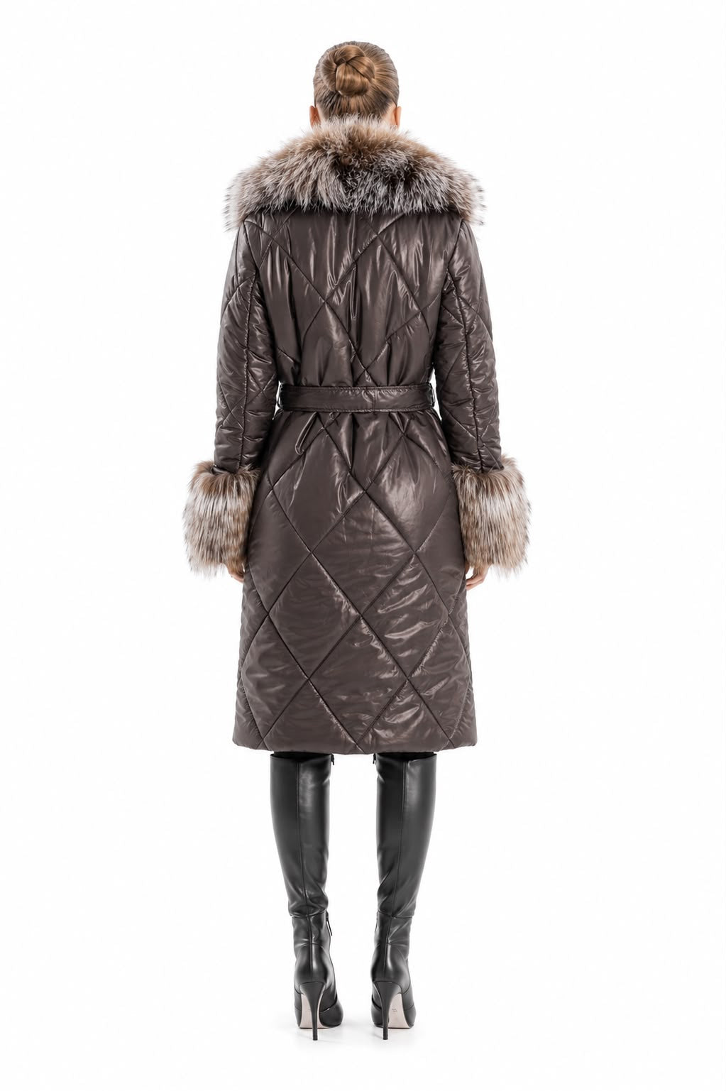 Aura Women's Winter Coat with Natural Fur-thumbmail-2