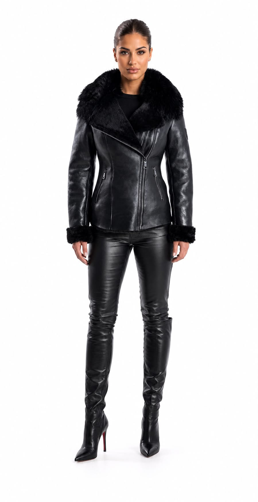ALICYA Genuine  Shearling Jacket-thumbmail-3