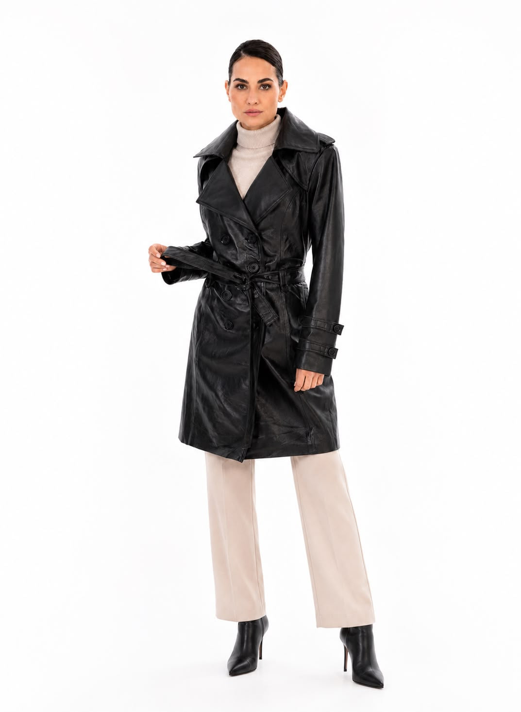 Lauren Leather Trench Coat