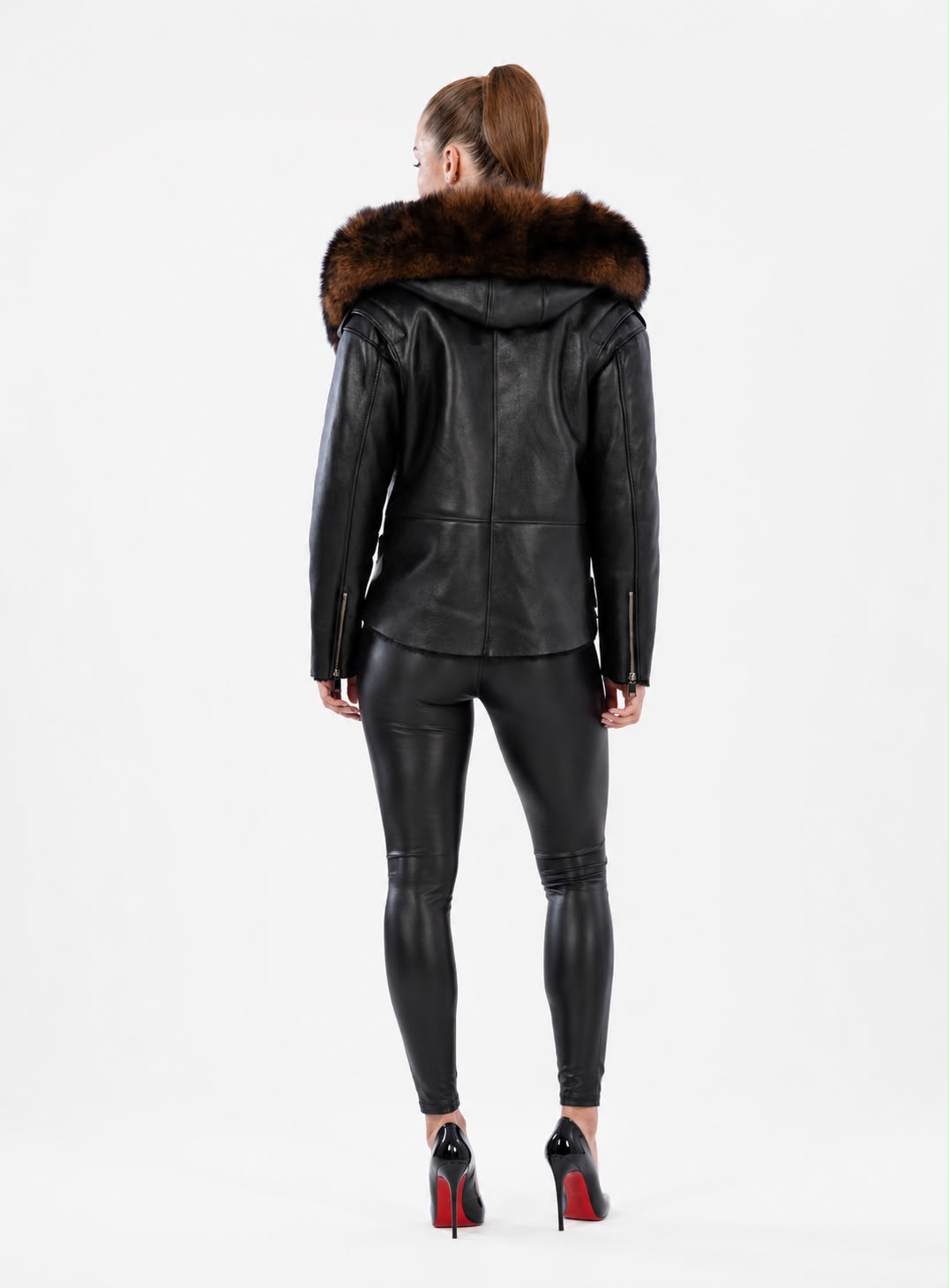 ELODIE  shearling jacket with fox fur