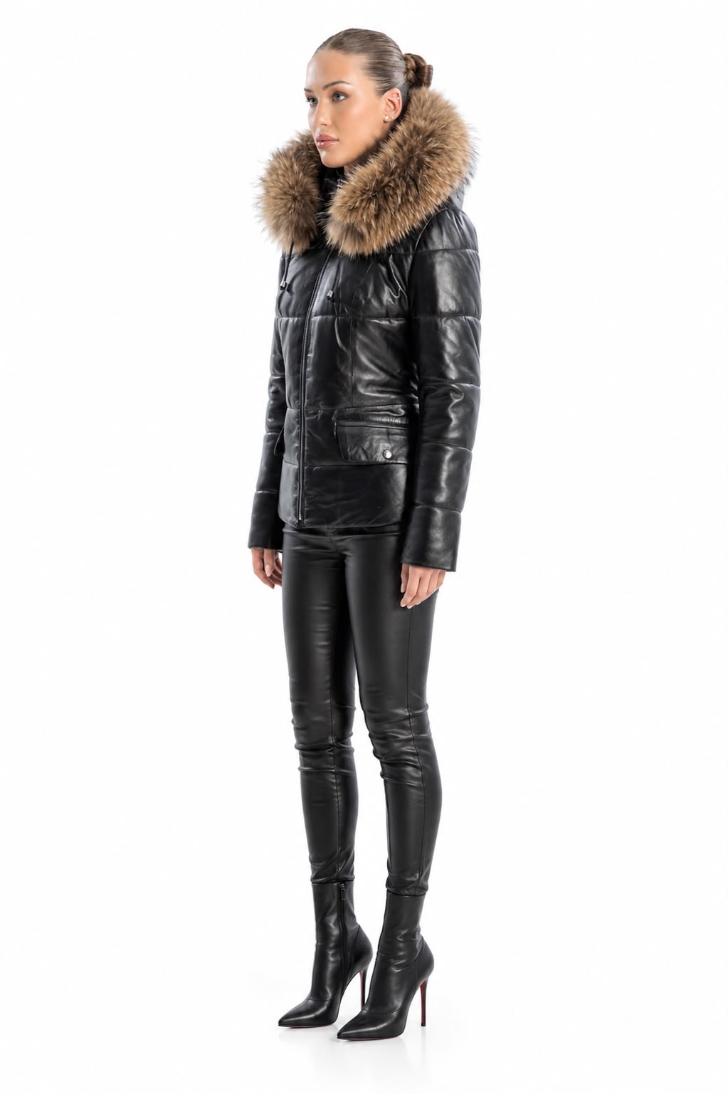 Chloé Leather Jacket with removable Natural Fur-thumbmail-5