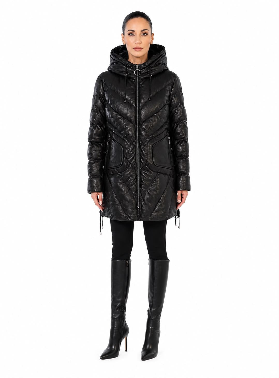 TINA  leather down puffer jacket-thumbmail-4
