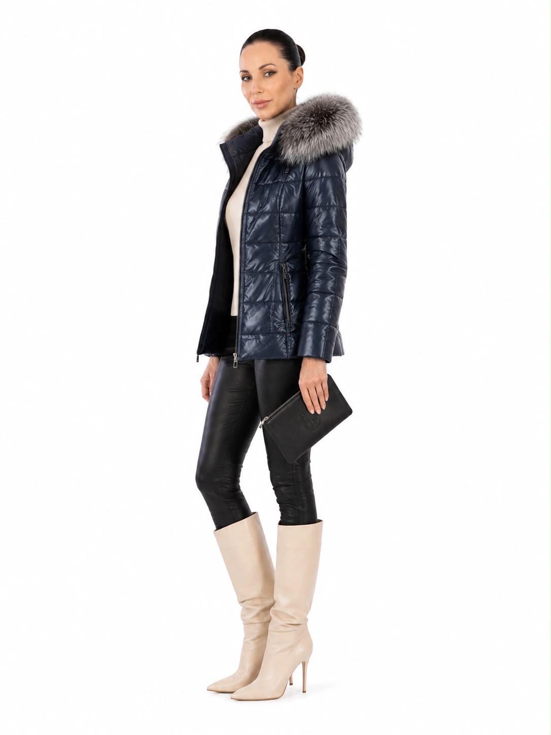 LYANNA Leather Puffer Jacket