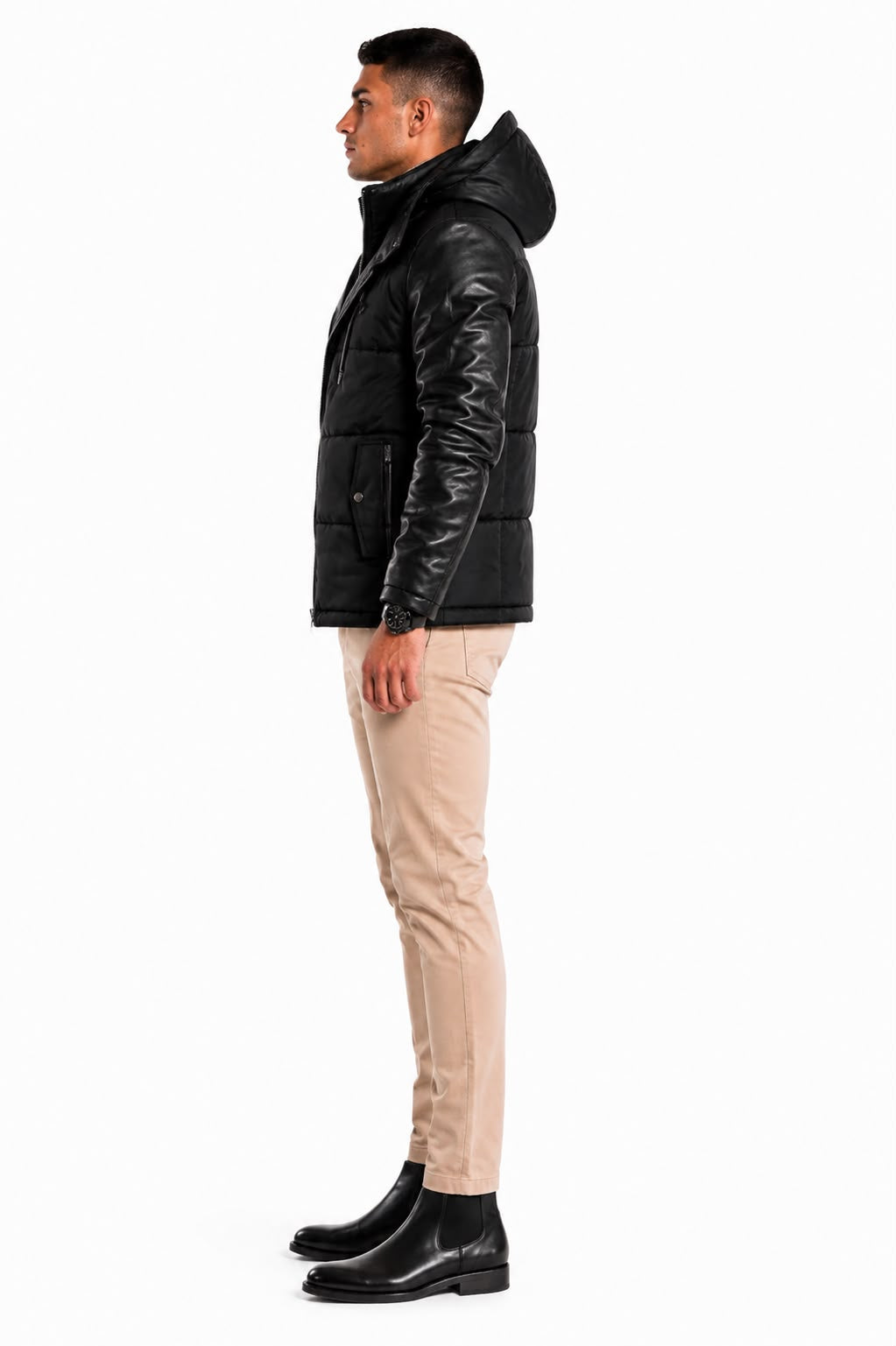 Adamo Leather Sleeves Parka-thumbmail-4
