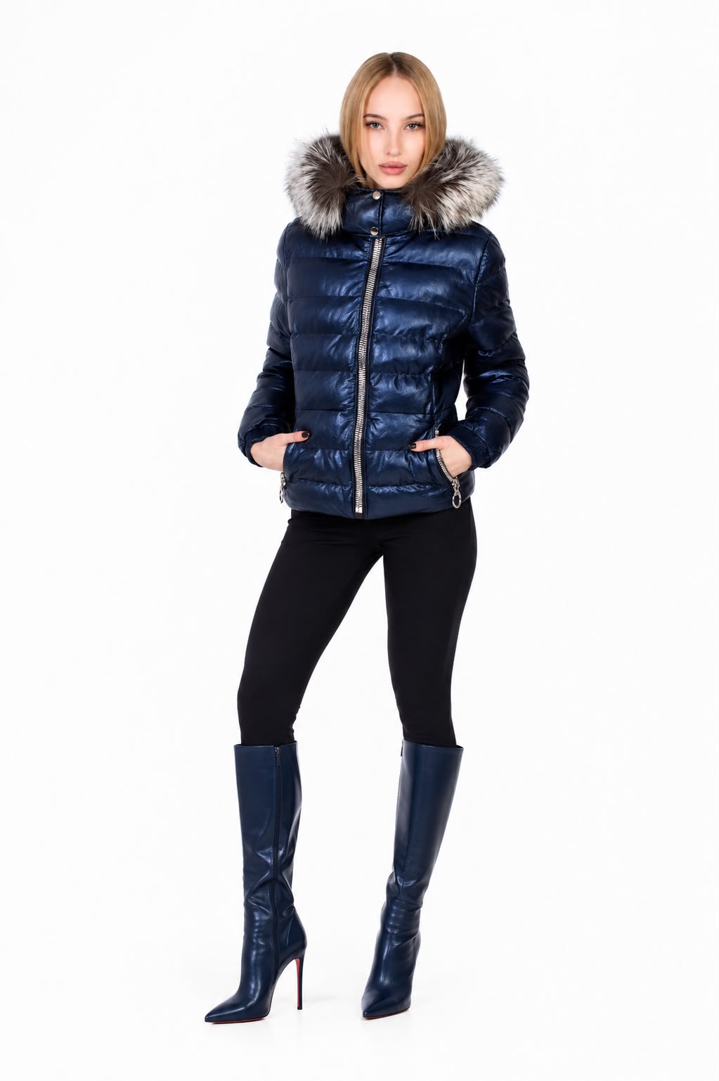 Leslie Leather Parka – Silver Fox-thumbmail-4