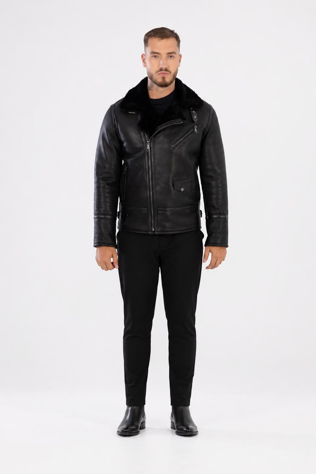 MILAN  premium shearling biker jacket-thumbmail-5