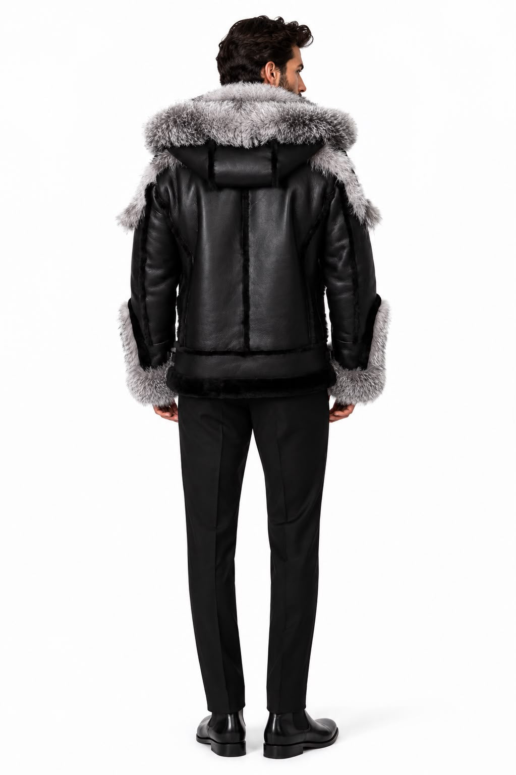 Clyde Shearling – Silver Fox Fur Coat-thumbmail-4