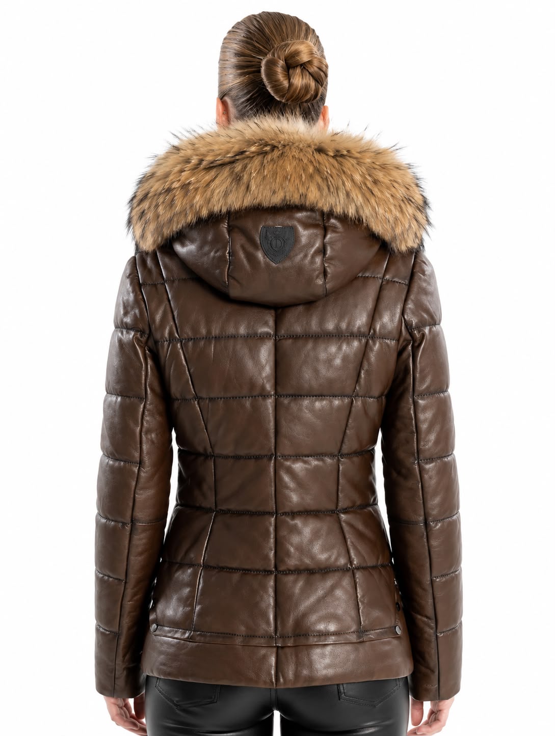 Lyanna Puffer  Leather Jacket-thumbmail-3
