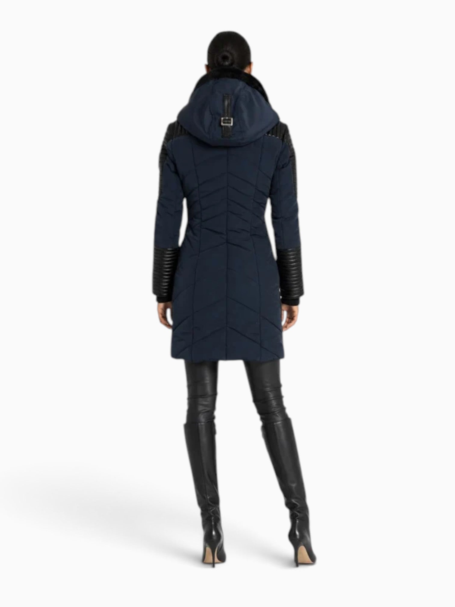 Hailey Leather Trim Parka with Fur-Lined Hood-thumbmail-4
