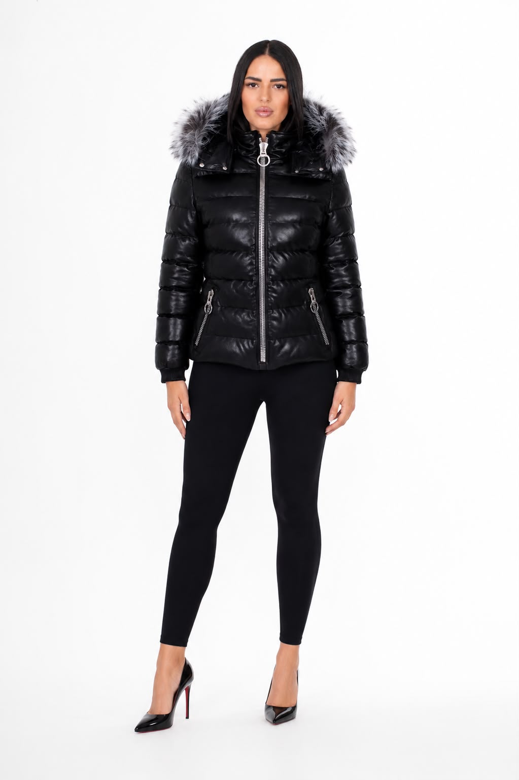 Leslie Leather Parka – Silver Fox-thumbmail-4