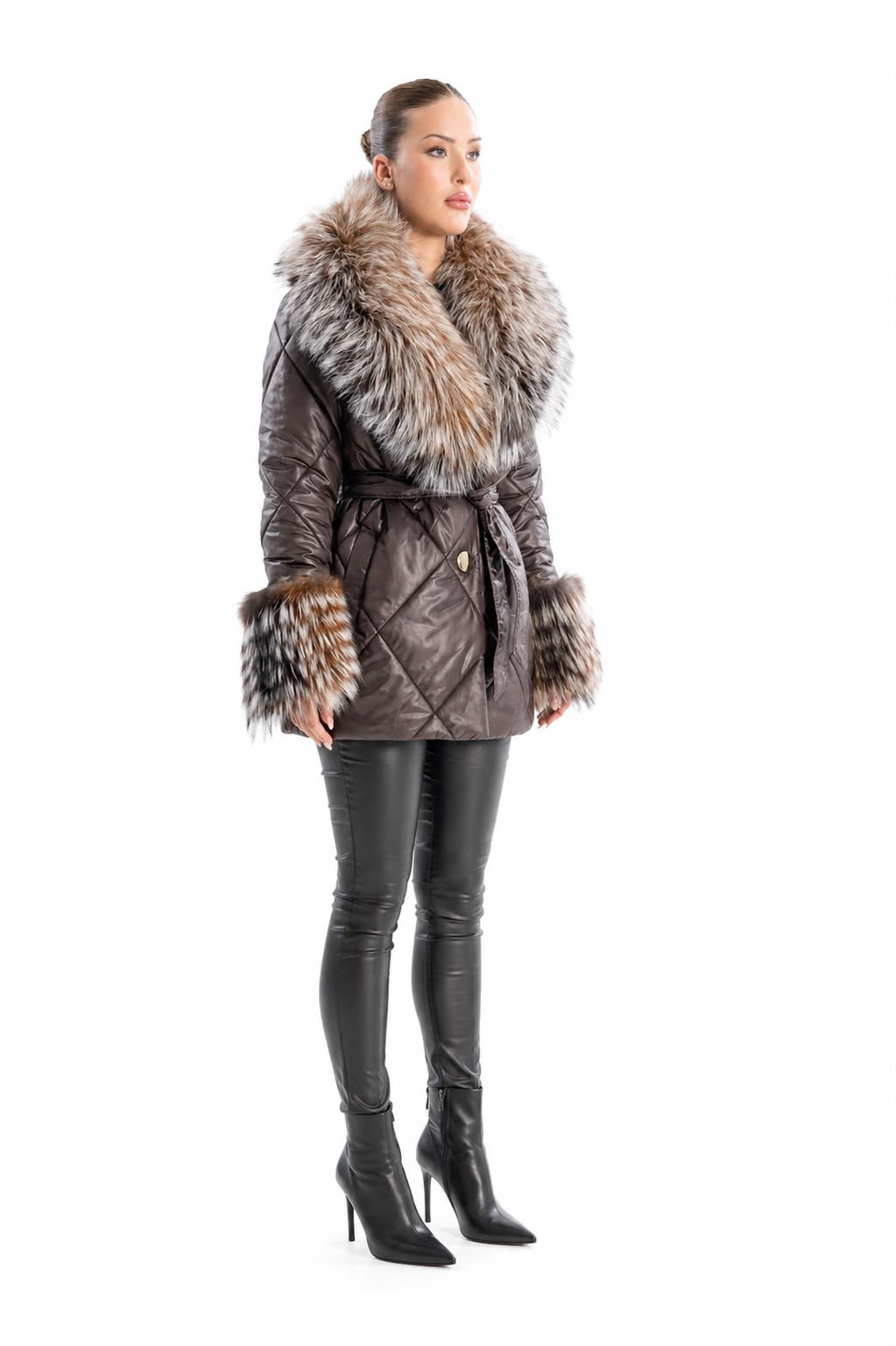 Monaco Women's Winter Coat with Natural Fur-thumbmail-4