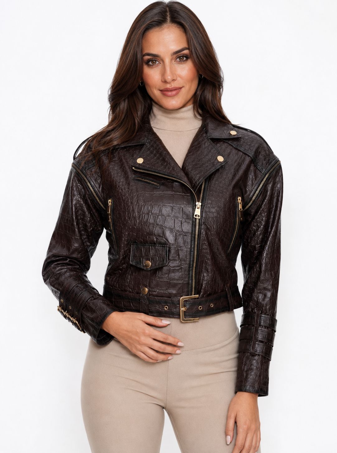 Sandra Limited Edition Croco-Print Leather Jacket