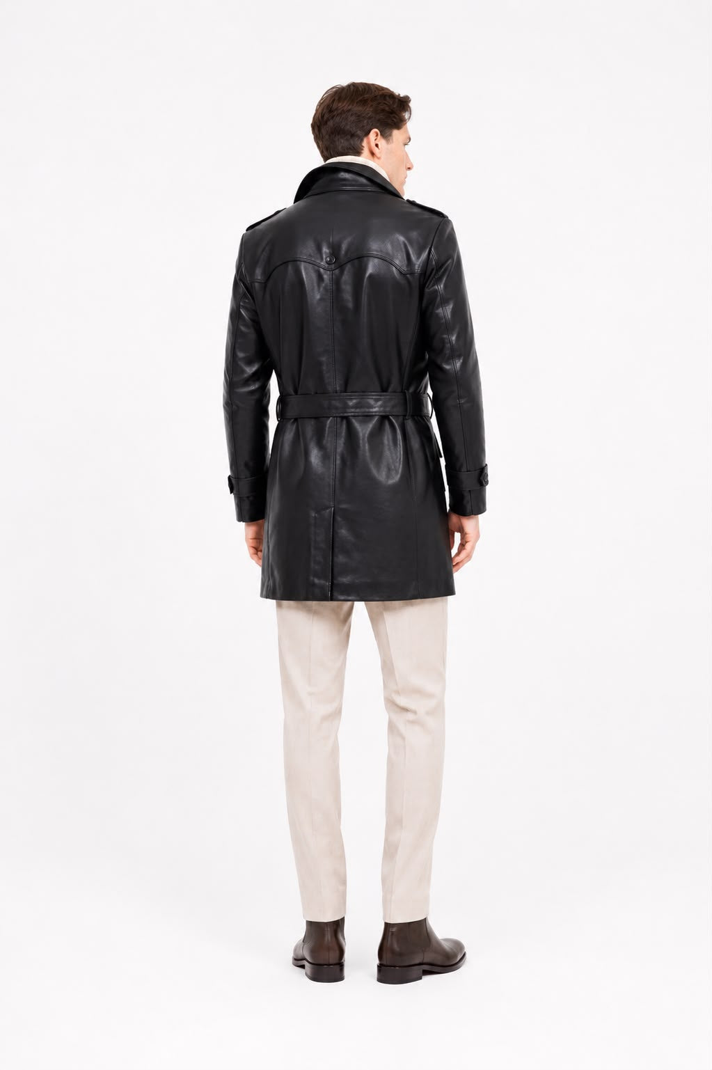 Tony Genuine Leather Trench