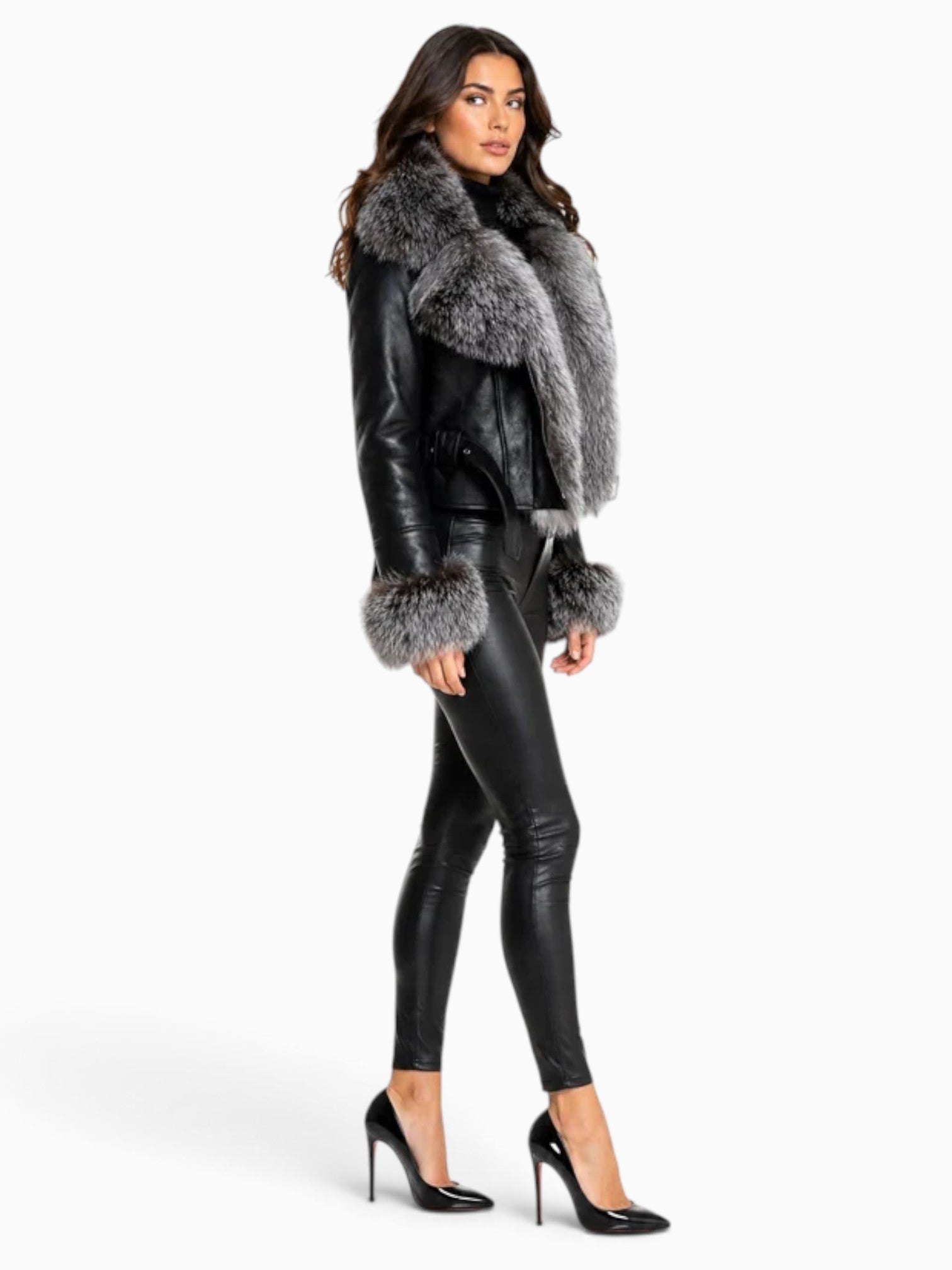 Bianca Shearling Jacket with Silver Fox