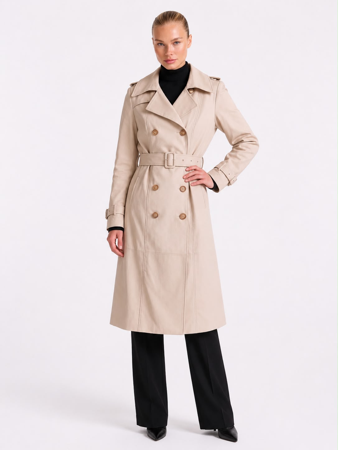 Adèle Leather Trench Coat-thumbmail-3