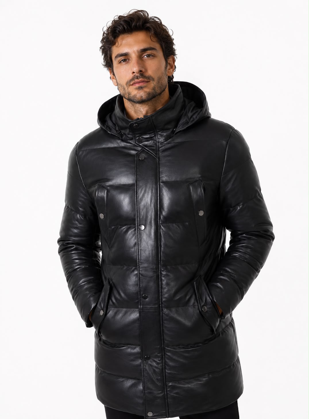 Milan Leather Down Coat