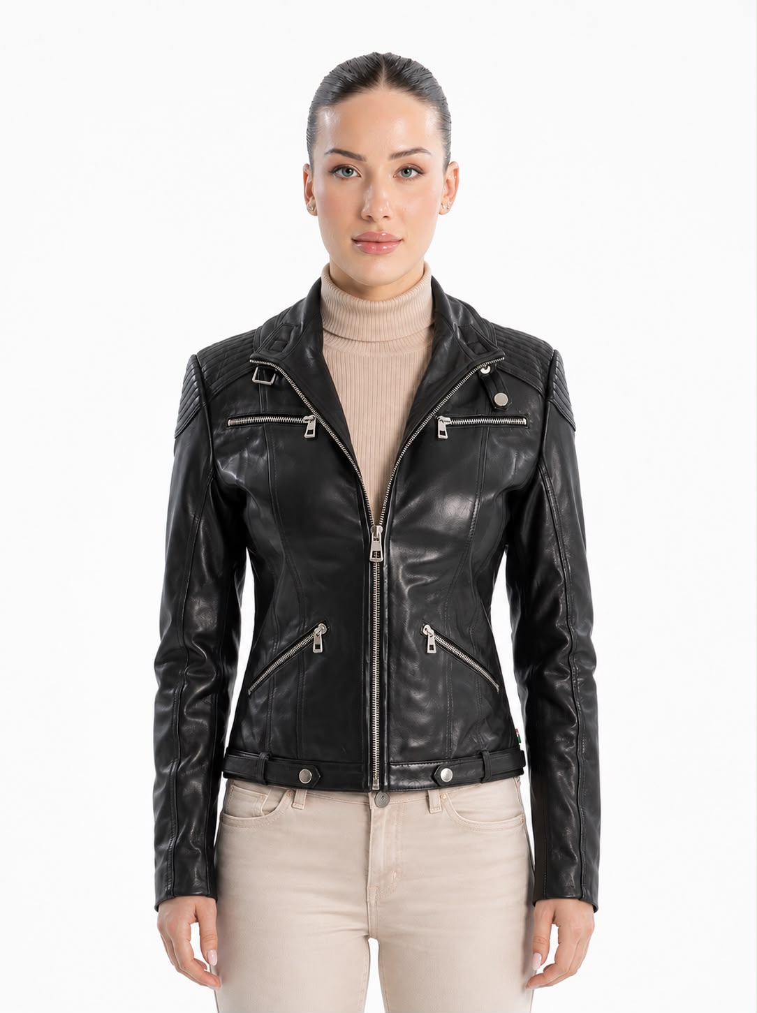 Alisa Biker Leather Jacket-thumbmail-2
