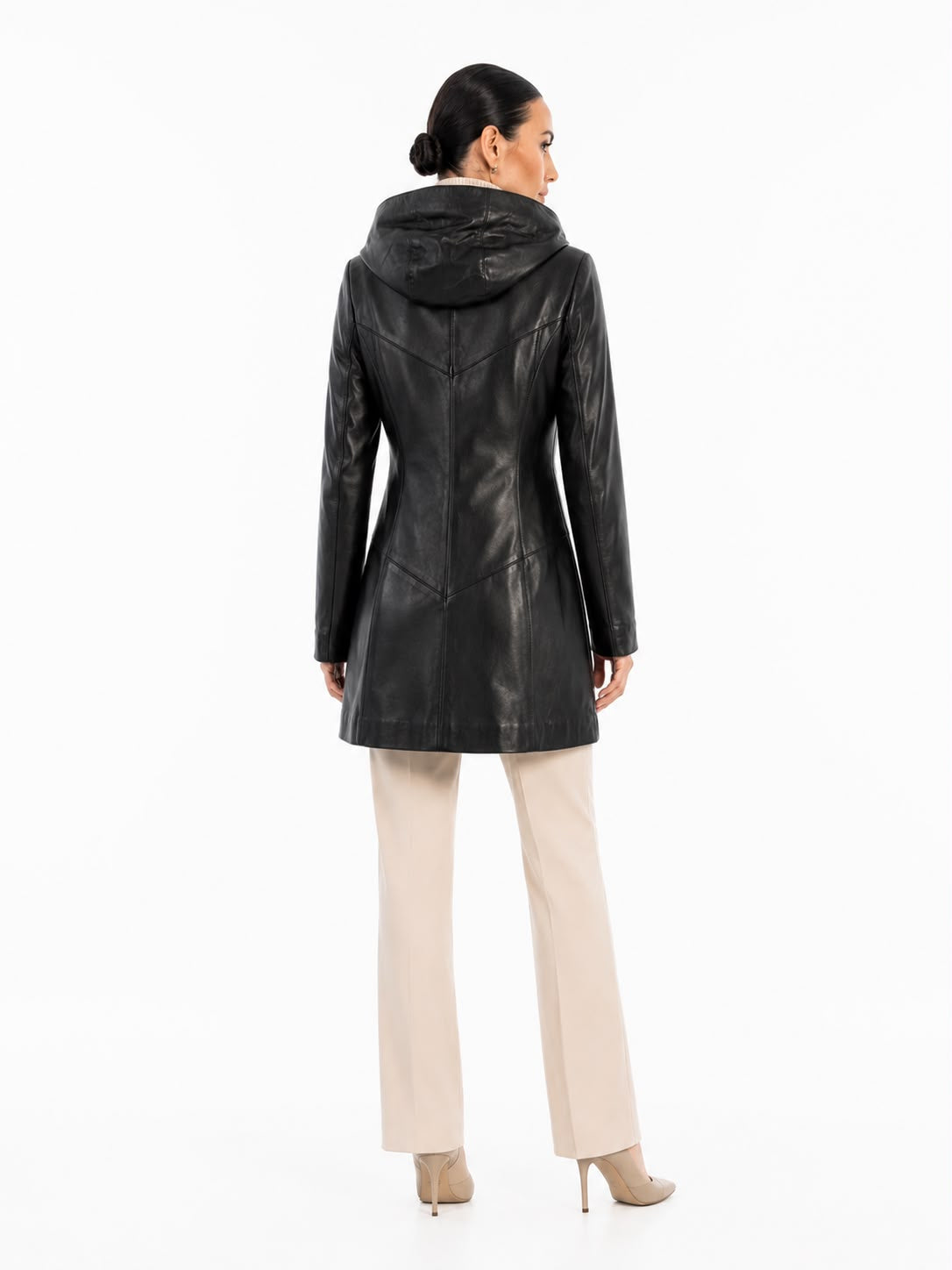 Thea leather trench coat