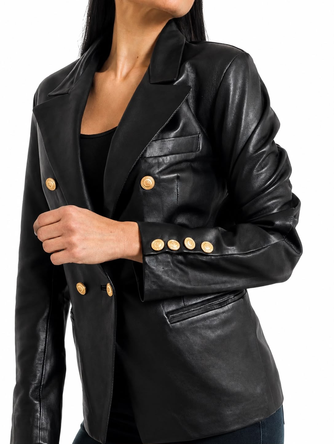 Francesca Leather Blazer