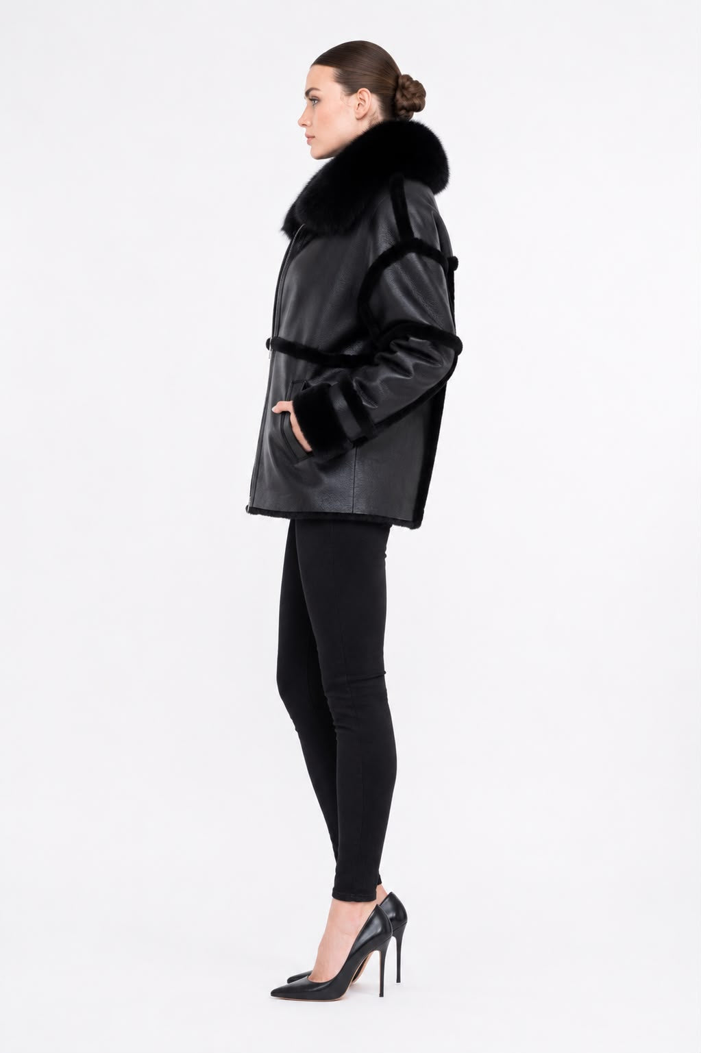 Eliana Black Shearling Jacket-thumbmail-3