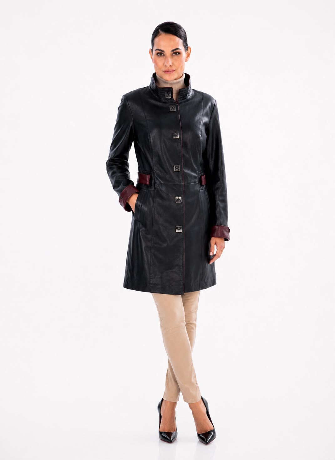 ELENA Leather Trench Coat