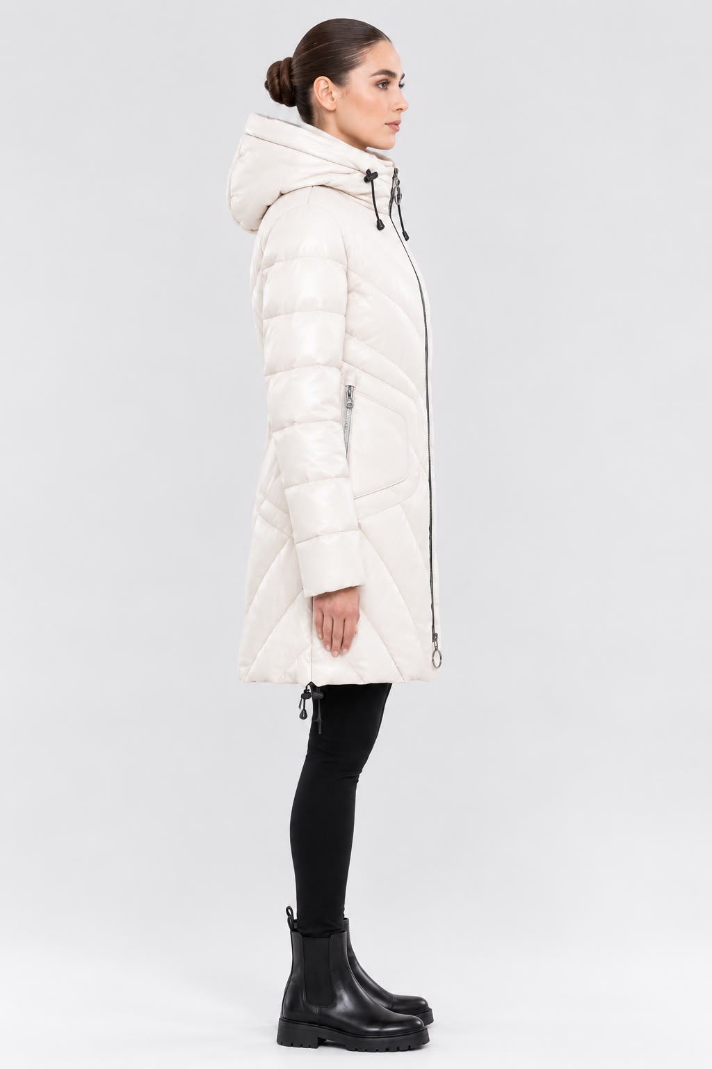 TINA  LEATHER FITTED DOWN PUFFER IN LAMBSKIN