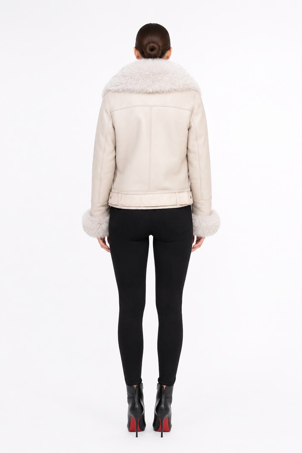 Bella  Shearling Jacket with Fox Fur-thumbmail-4