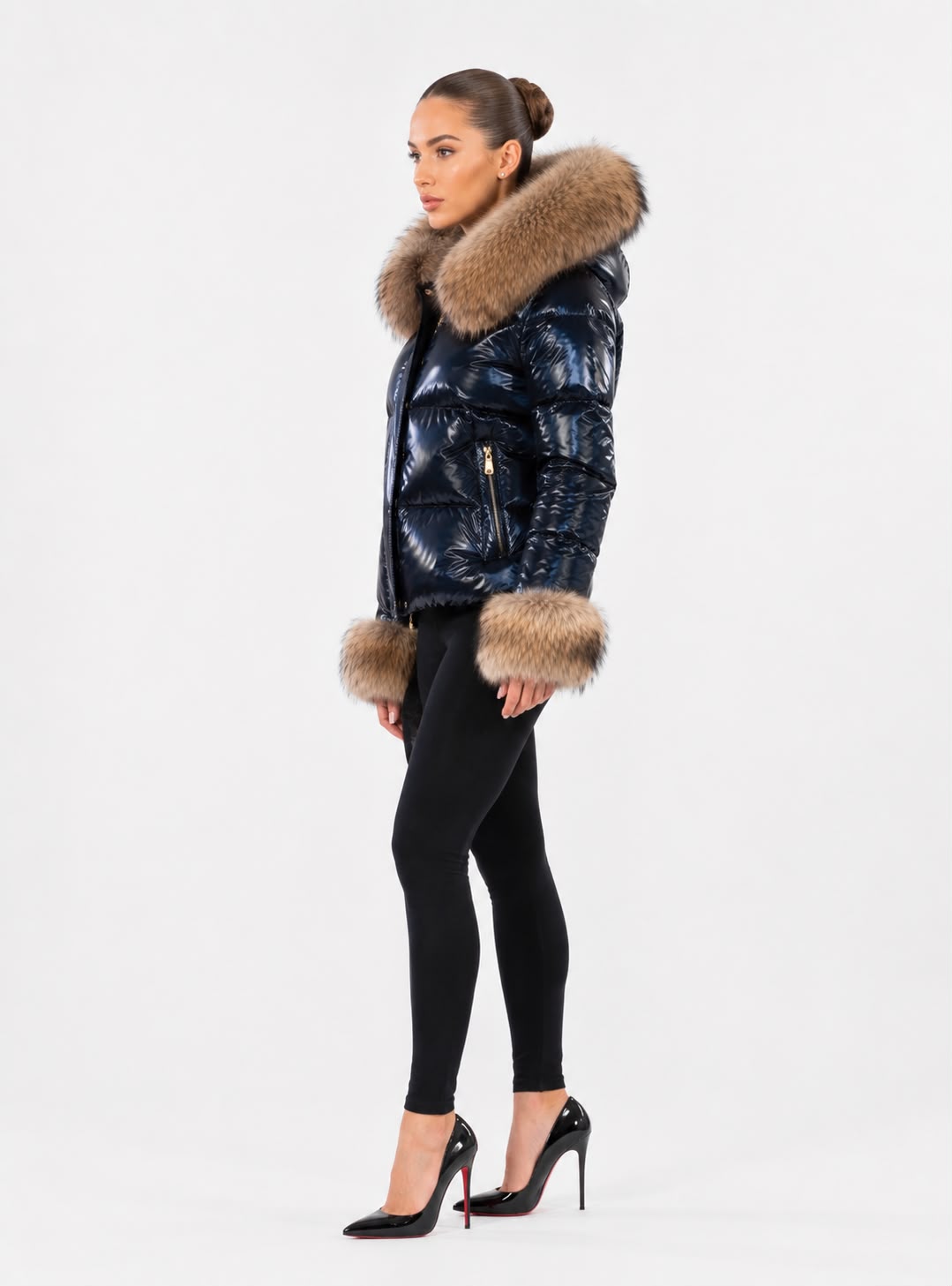 Celya Down Puffer with natural fur