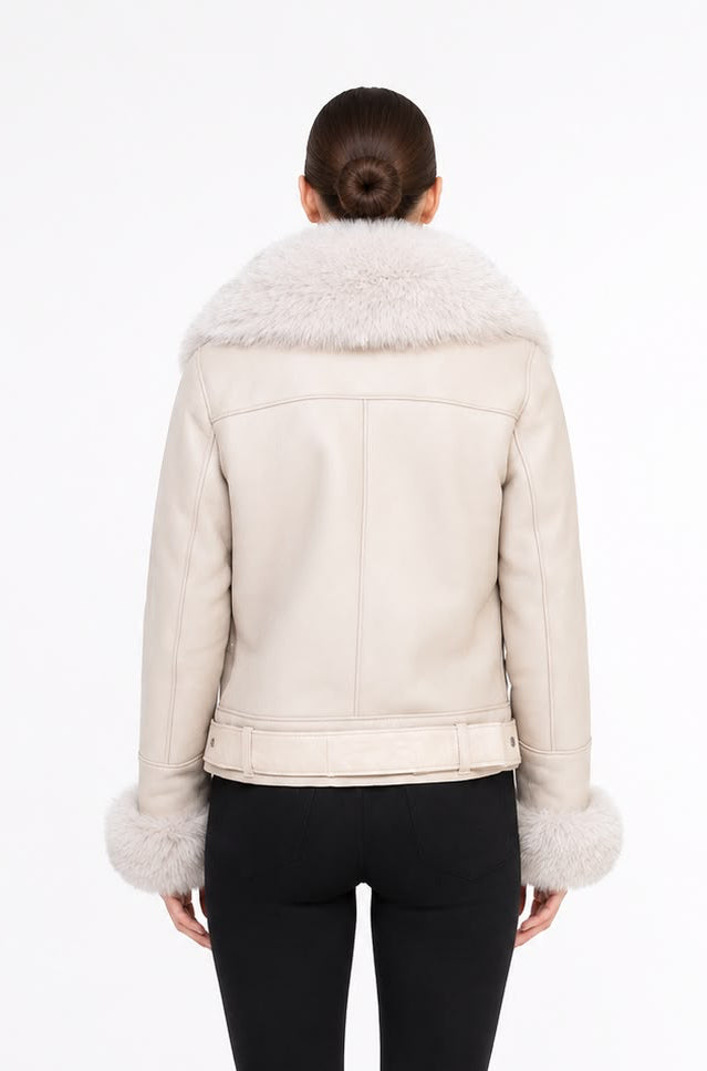 Bella  Shearling Jacket with Fox Fur-thumbmail-5