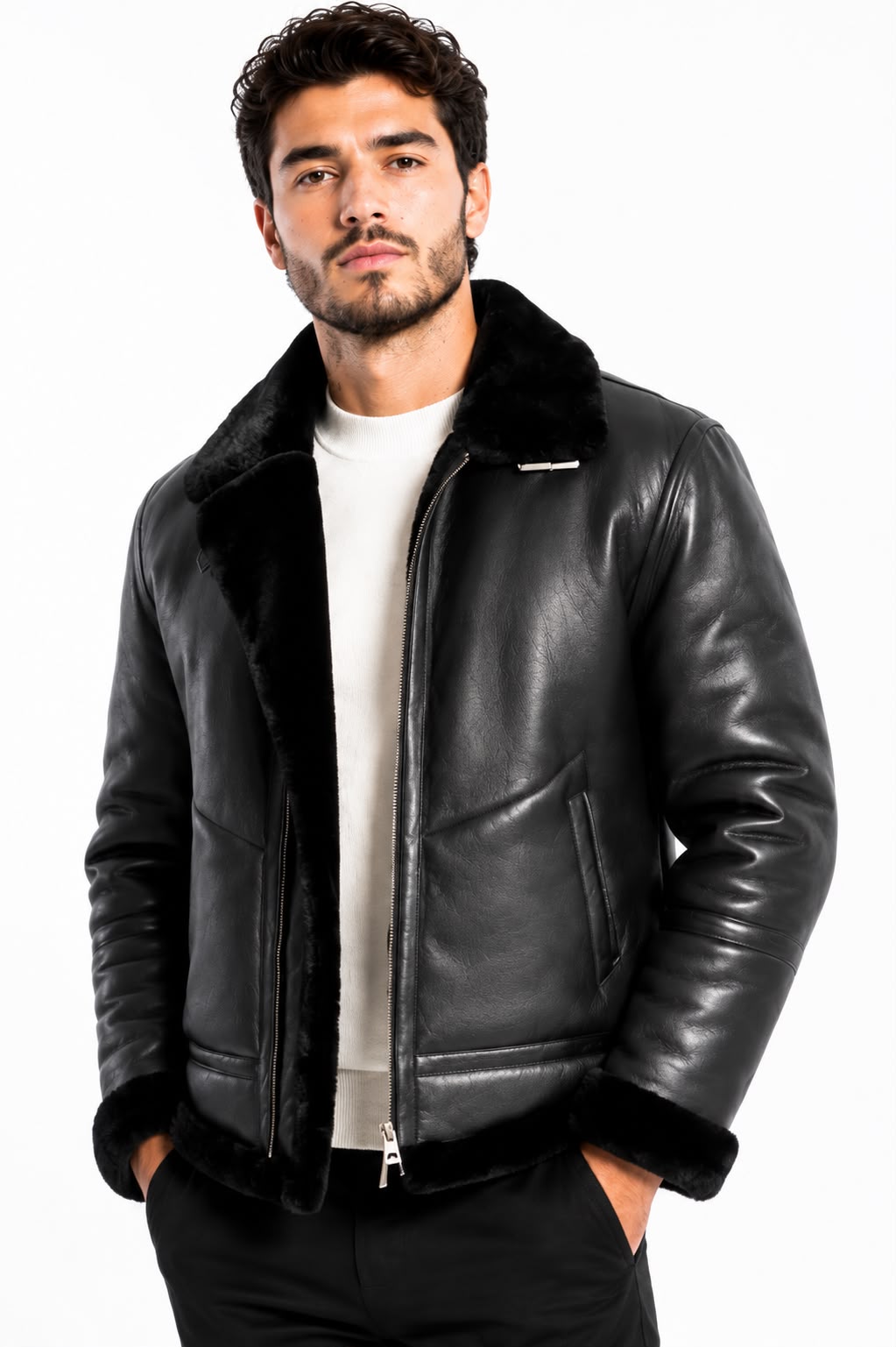 CONOR MEN'S SHEARLING MOTO JACKET