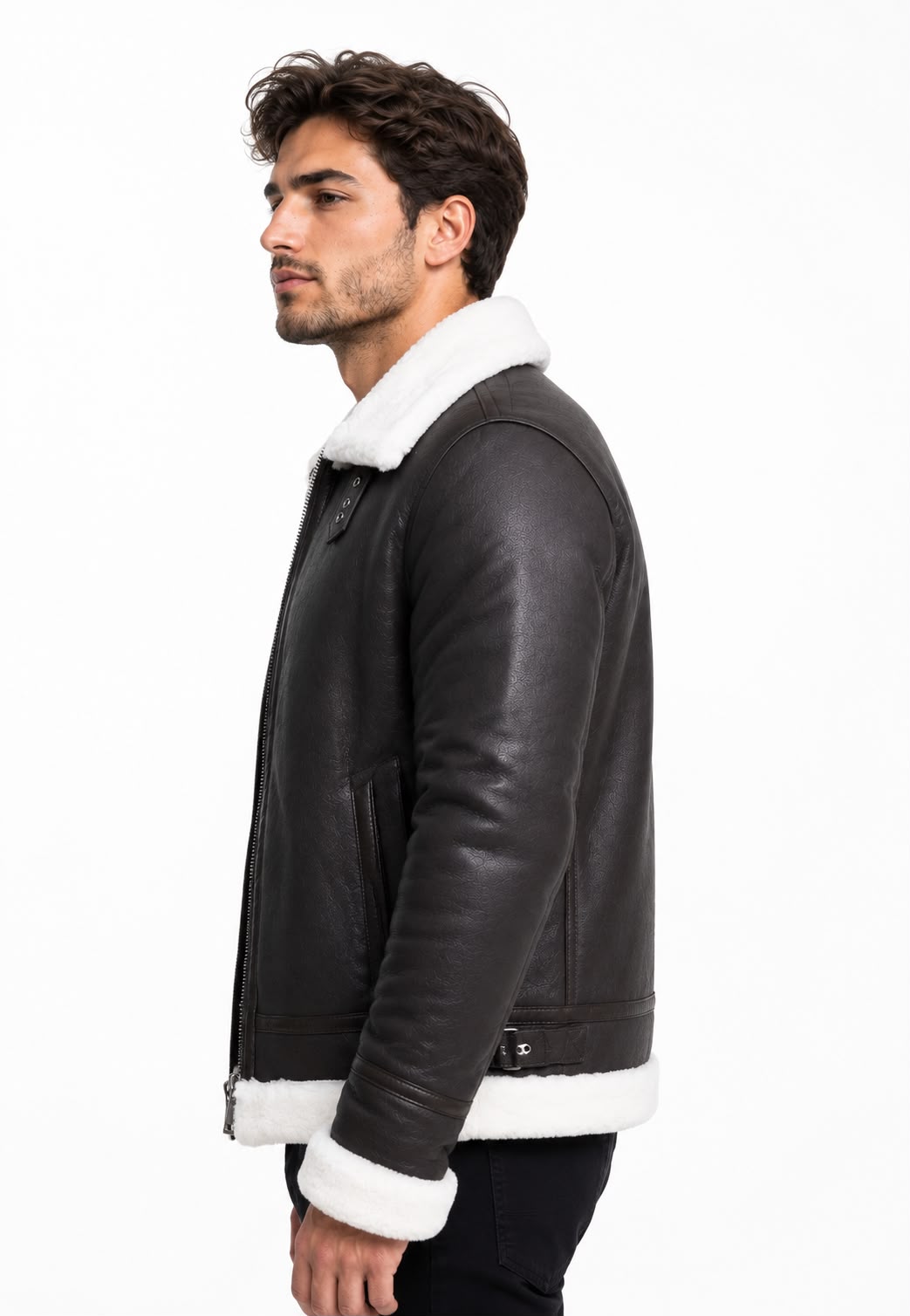 OLTEN MEN'S SHEARLING  JACKET
