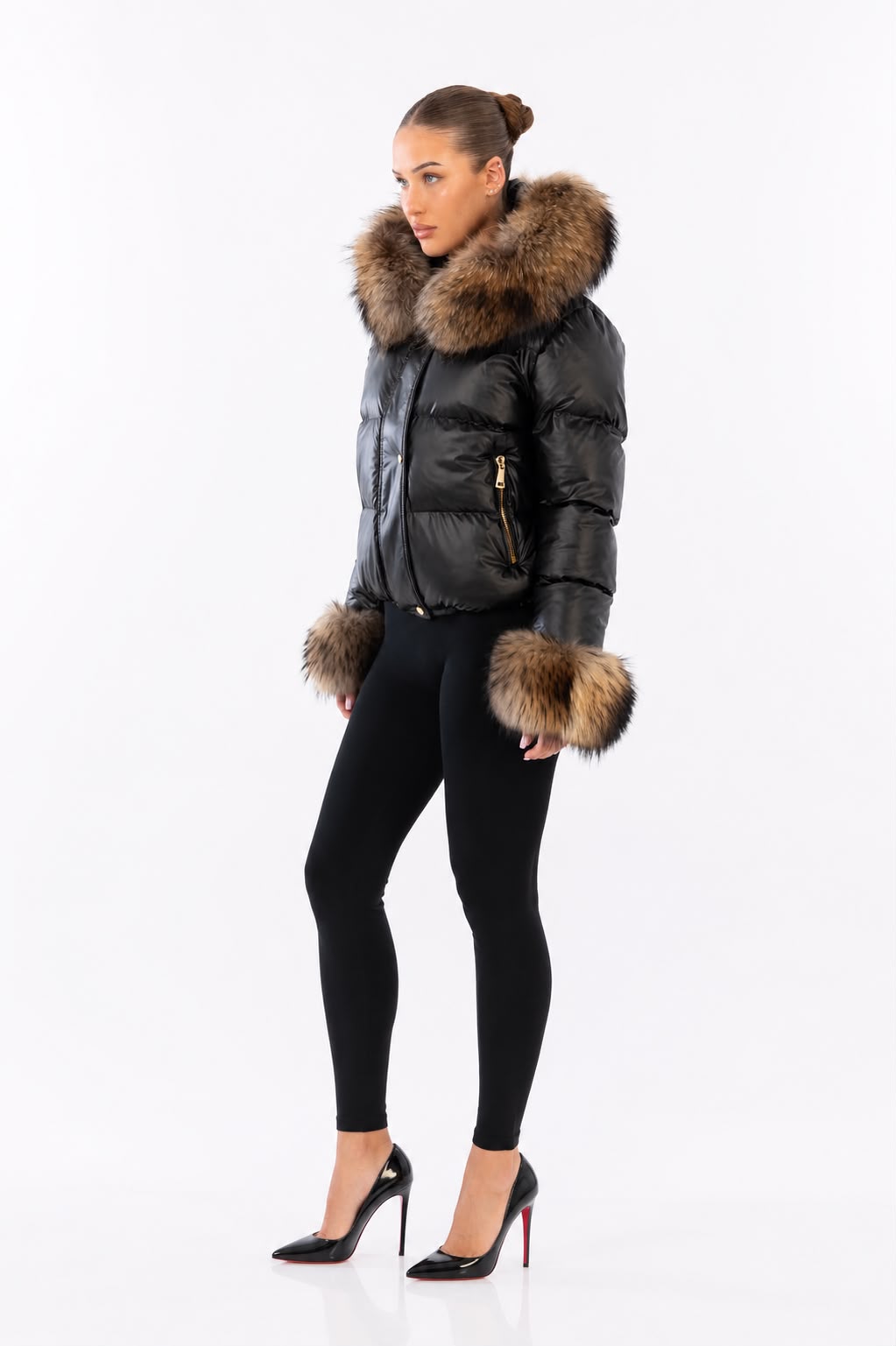 Celya Down Puffer jacket with natural Fur-thumbmail-3