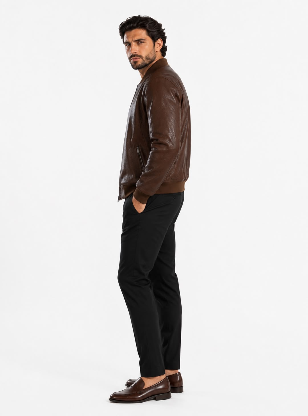 SCOTT BOMBER JACKET IN GRAINED LEATHER-thumbmail-6