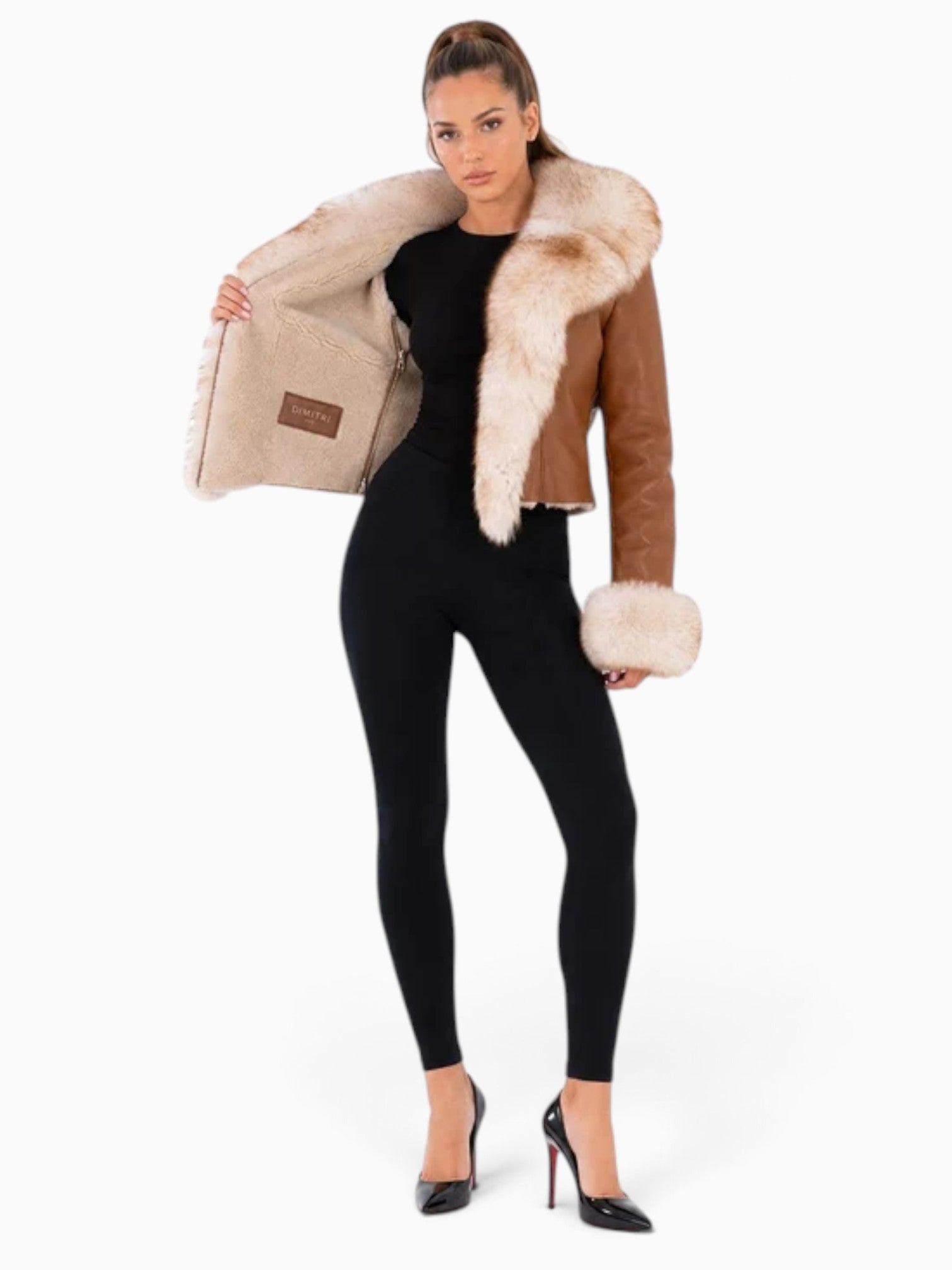 QUINN SHEARLING JACKET with Fox fur