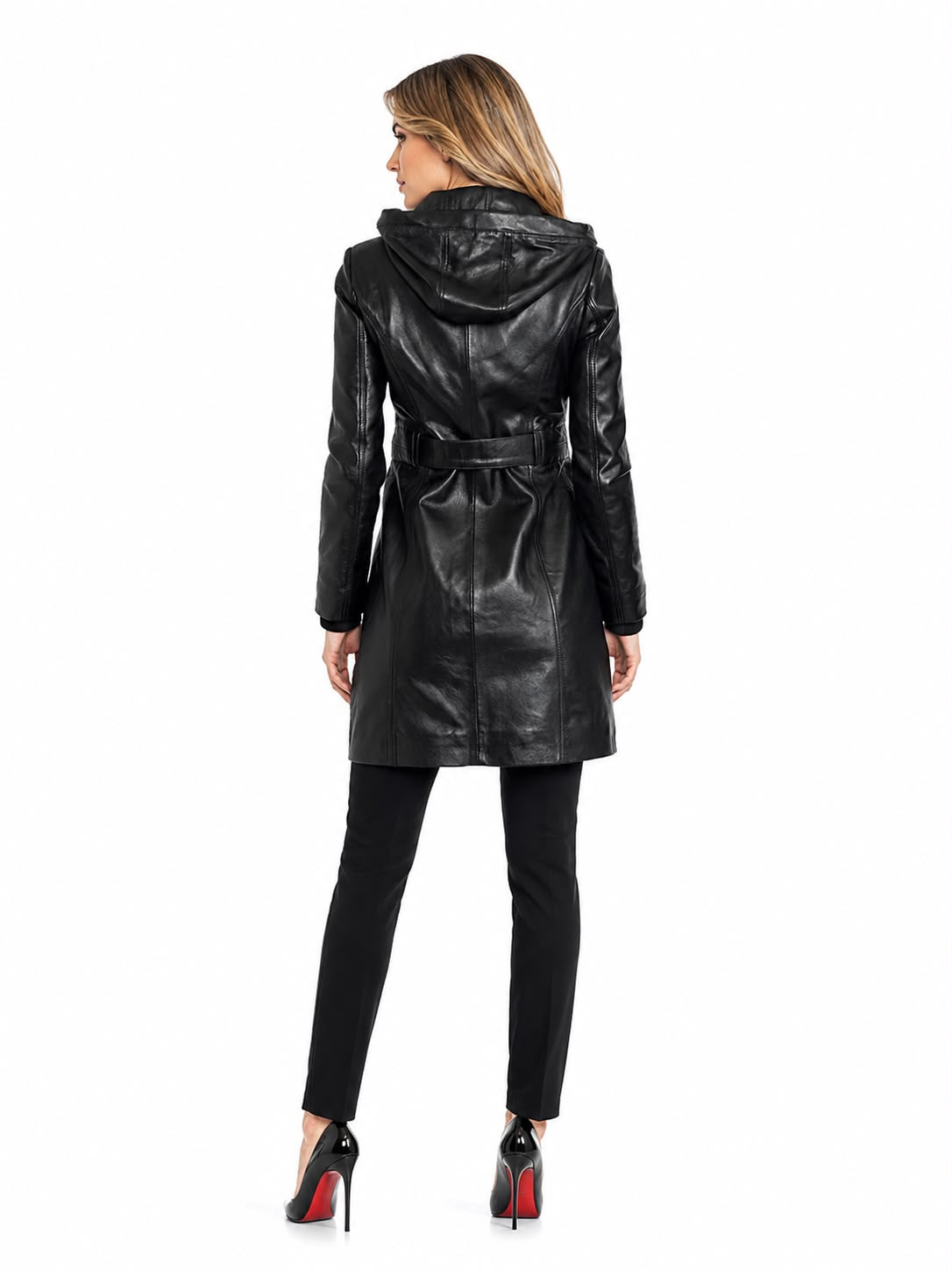 Krystal Leather Trench Jacket with Hood-thumbmail-4