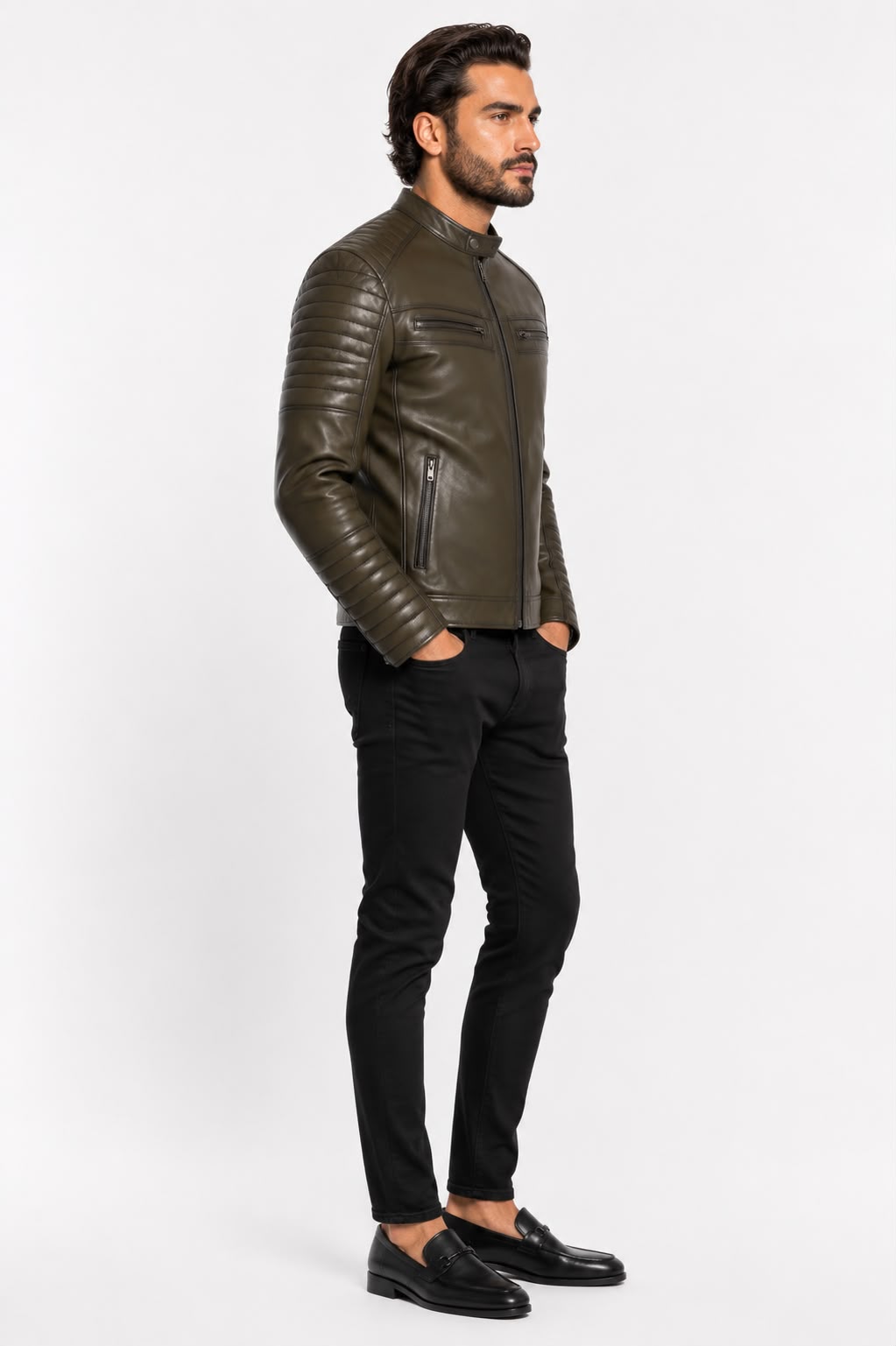 Kevin biker leather jacket