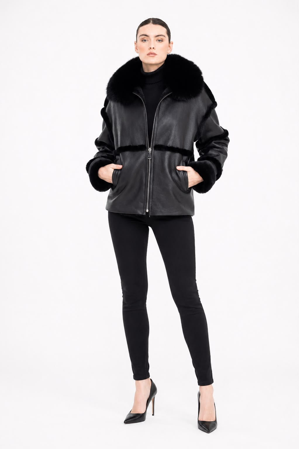 Eliana Black Shearling Jacket-thumbmail-5