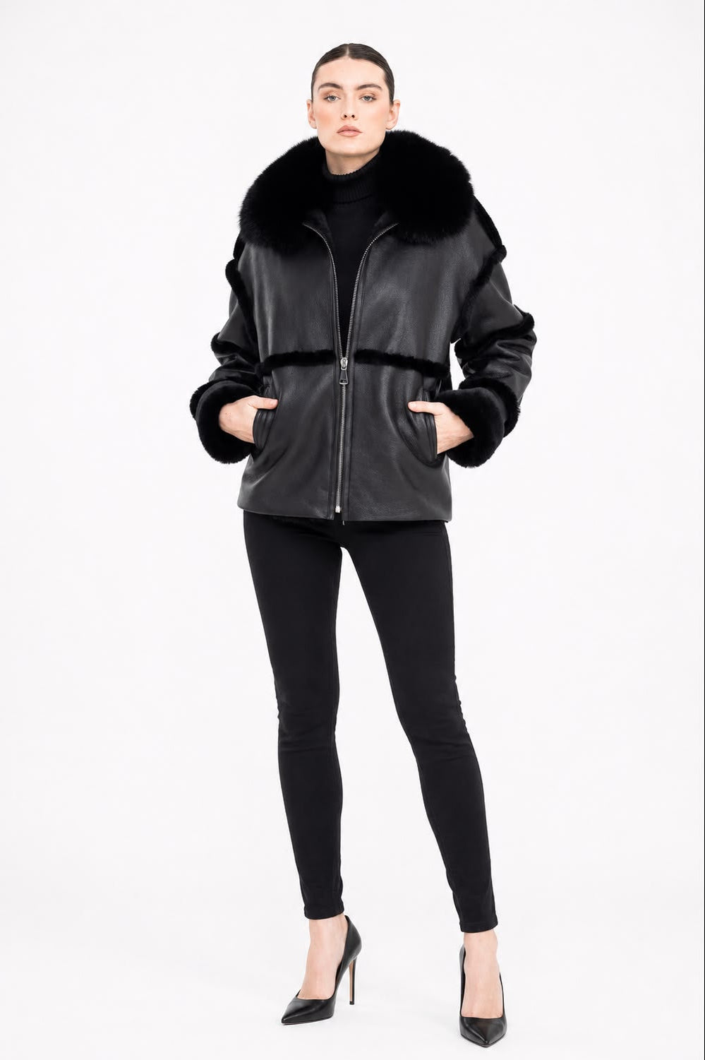 Eliana Black Shearling Jacket-thumbmail-5