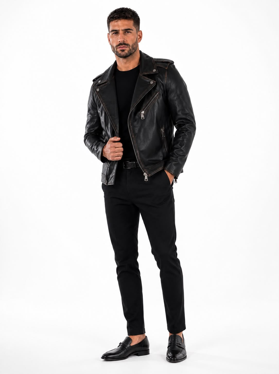 BIKER JACKET IN VINTAGE GRAINED LAMBSKIN-thumbmail-5