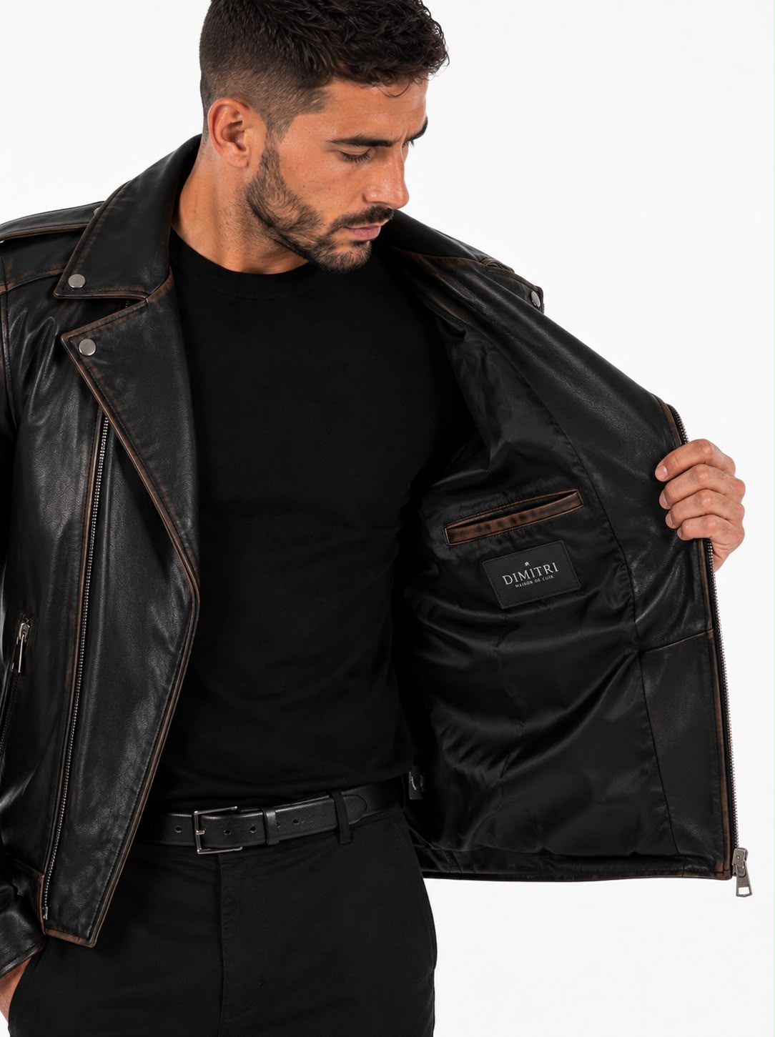 BIKER JACKET IN VINTAGE GRAINED LAMBSKIN-thumbmail-3