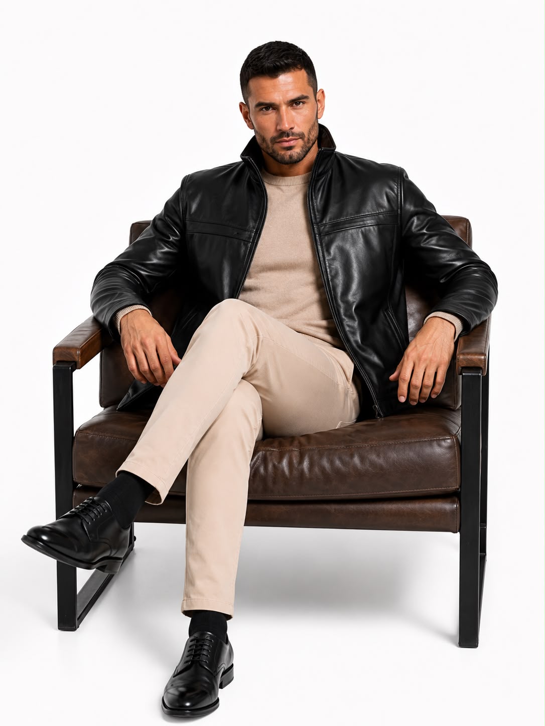 STEPHANE Men's Premium Genuine Leather Jacketv