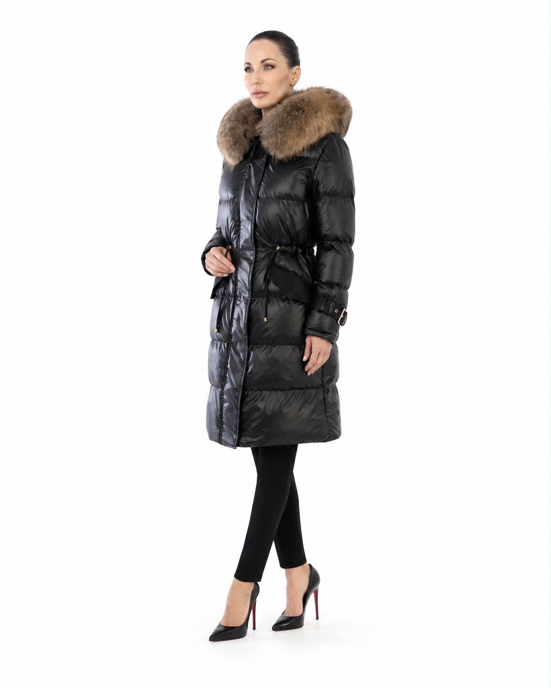 ALBA PARKA PUFFER COAT   with  Detachable natural fur collar-thumbmail-3